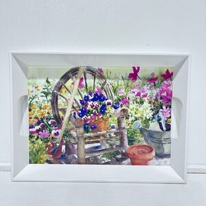 Vintage 1995 Judy‎ Buswell Floral Garden R2S Spa Melamine Tray Made in Italy